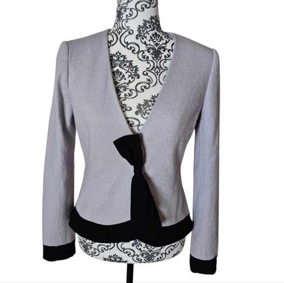 Anthropologie Elevenses Femme Bow Button Front Wool Blend Blazer size 6 - Picture 2 of 16